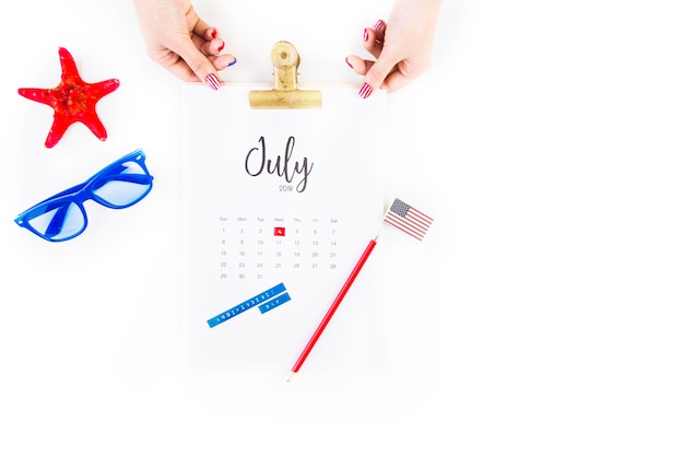 A calendar highlighting various dates and holidays, symbolizing paid time off benefits for part-time employees.