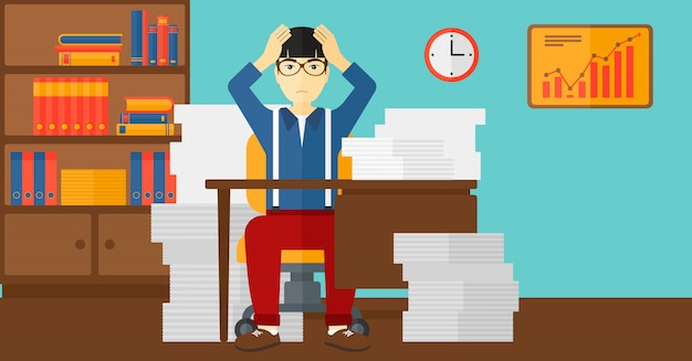 A person sitting at a desk, sifting through a stack of receipts and financial documents. They are using a calculator and a laptop to prepare their tax return. The scene conveys a sense of diligence and attention to detail in managing their finances.