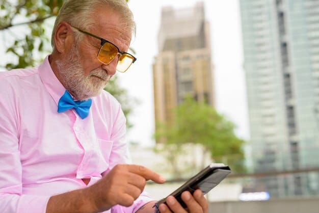 A person reviewing different investment options on a tablet, with a focus on retirement accounts and health savings accounts. Emphasis on data privacy and security.