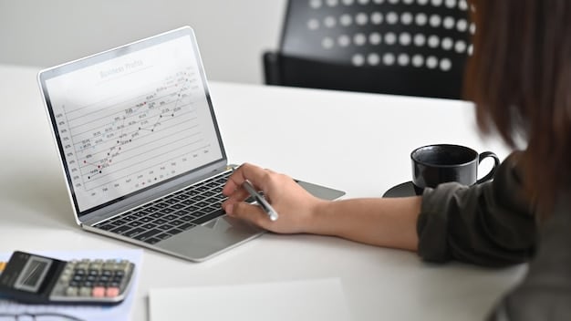 A close-up of hands typing on a laptop, with a spreadsheet visible on the screen showing different 401(k) contribution scenarios and calculations. The lighting is soft and focused on the laptop screen.