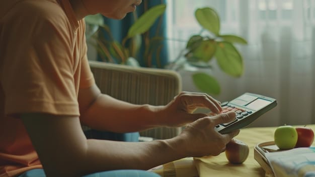 A person using a mobile budgeting app on their smartphone, focusing on tracking expenses and categorizing transactions.