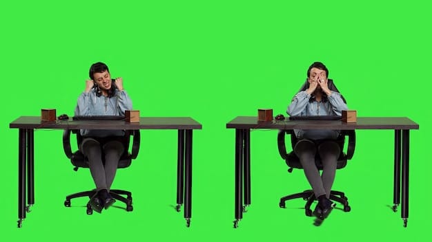 A split-screen image showing on one side a stressed employee hunched over a desk, and on the other side a relaxed employee participating in a meditation session. The image visually contrasts the impact of not addressing mental health versus actively participating in a wellness program.