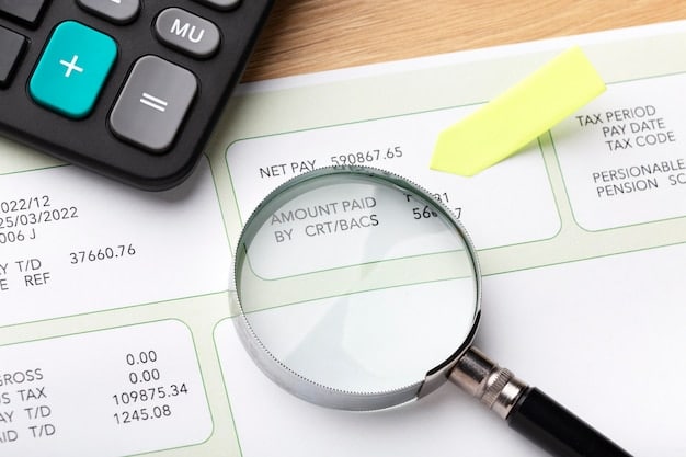 A depiction of a tax form (like a 1099-B) with a magnifying glass over it, emphasizing the importance of understanding the tax implications of ESPPs.