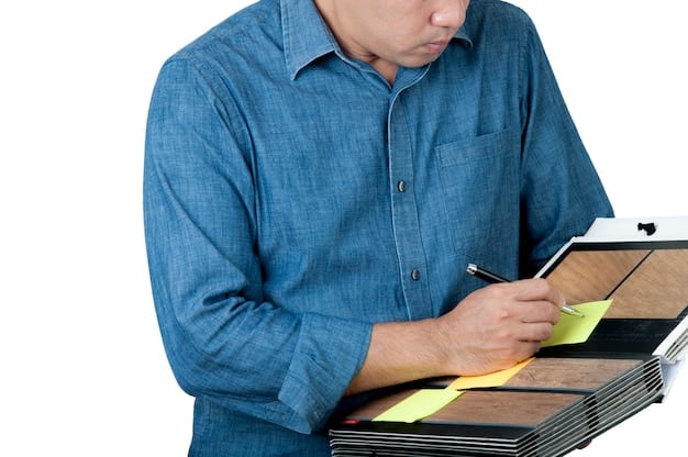 Close-up of a person reviewing documents with highlighted sections emphasizing essential points, representing thorough review and attention to detail in the reimbursement process.
