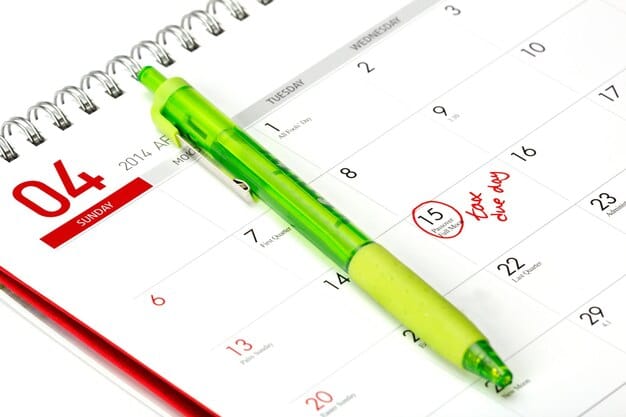A calendar marked with 