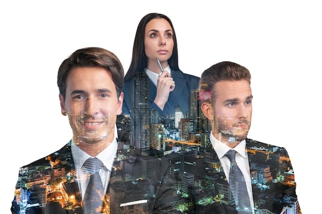 A collage of images showing various real estate professionals (agents, brokers, economists) looking thoughtful, representing the diverse opinions on the housing market.