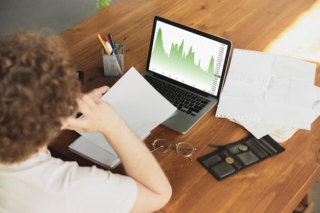 A person using a laptop to manage their HSA contributions, with charts showing potential growth and tax savings.