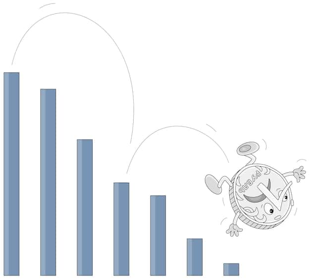 A digital illustration depicting a graph with an upward trending line labeled